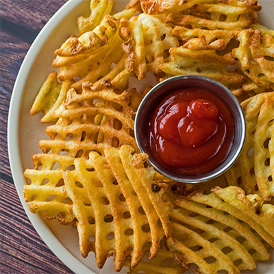 A Full Plate of Waffle Fries